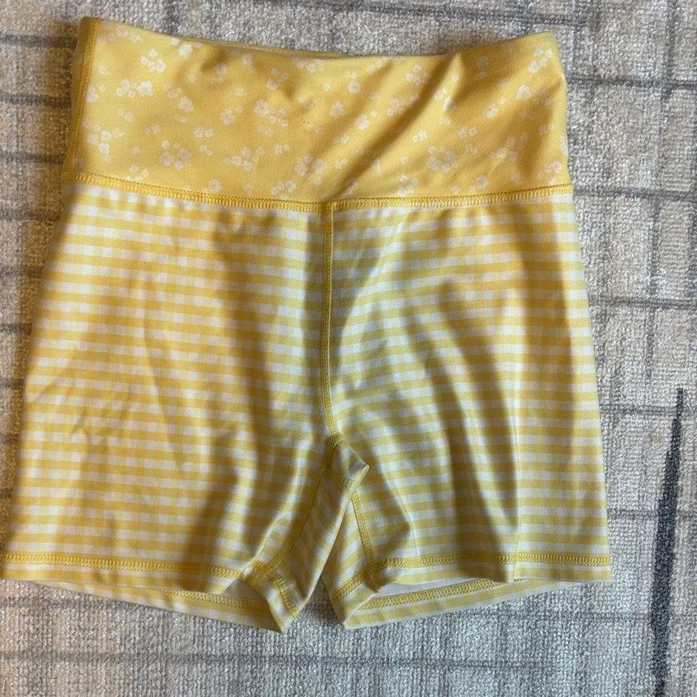 Ellie Yellow Gingham Bike Shorts
